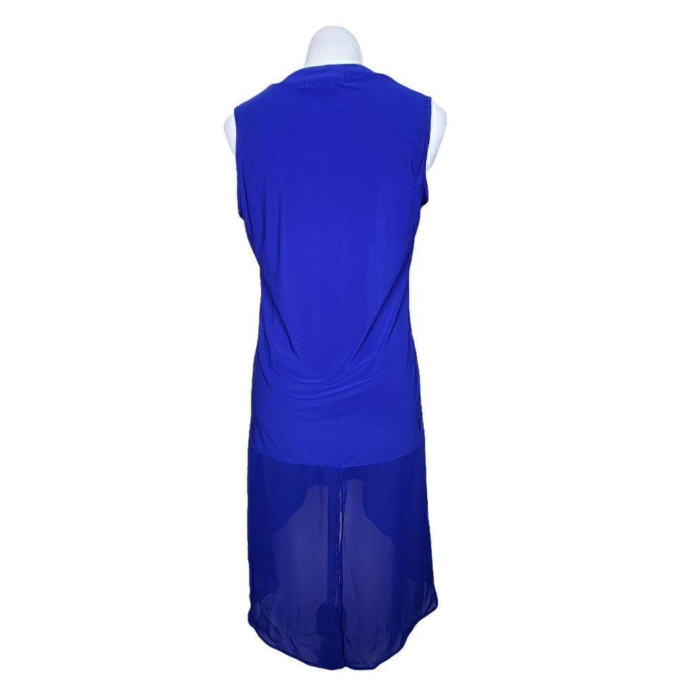 Adele & May Sheer Sleeveless Button Front Tunic Blue Size Small - Picture 2 of 10